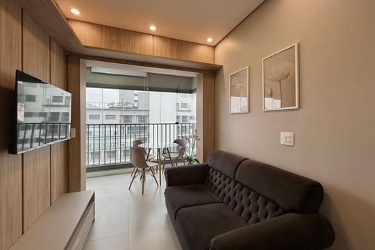 Sala de apartamento para alugar com 2 quartos, 46m² em Santo Amaro, São Paulo