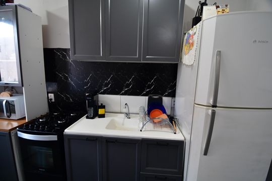 Cozinha de apartamento à venda com 2 quartos, 43m² em Parque da Amizade (nova Veneza), Sumaré