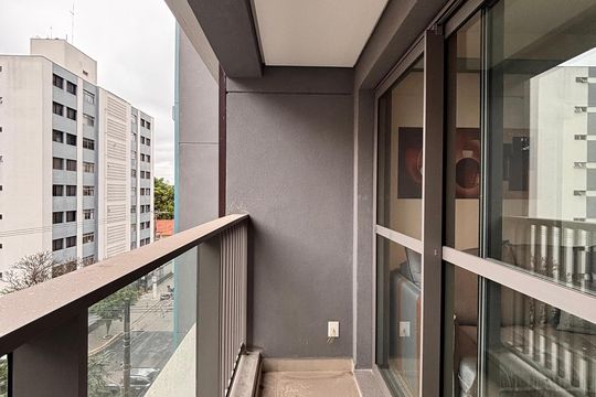 Varanda de apartamento para alugar com 1 quarto, 33m² em Indianópolis, São Paulo