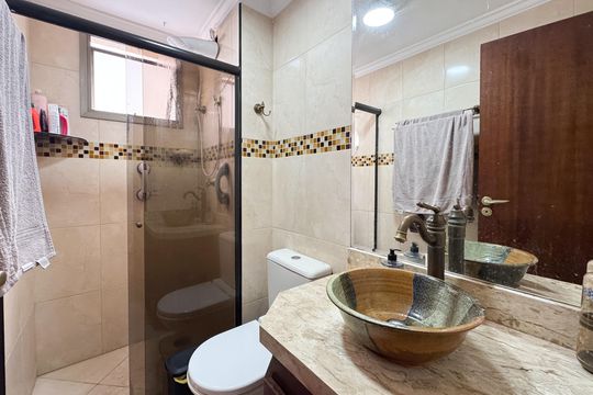 Banheiro - Suíte de apartamento à venda com 3 quartos, 78m² em Nova Petrópolis, São Bernardo do Campo