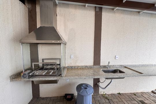 Área comum - Churrasqueira de casa de condomínio para alugar com 3 quartos, 77m² em Chácara Ondas Verdes, Cotia