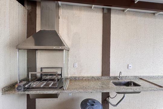 Área comum - Churrasqueira de casa de condomínio para alugar com 3 quartos, 77m² em Chácara Ondas Verdes, Cotia