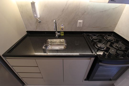Cozinha e Área de Serviço de apartamento para alugar com 1 quarto, 45m² em Vila Olímpia, São Paulo