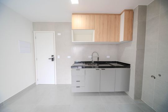 Cozinha de apartamento à venda com 1 quarto, 28m² em Bela Vista, São Paulo
