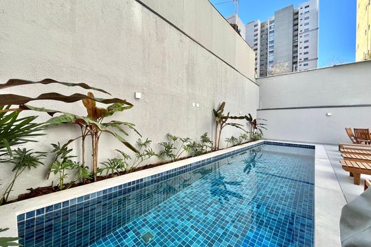 Área comum - Piscina de apartamento para alugar com 1 quarto, 48m² em Vila Clementino, São Paulo
