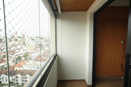 Varanda da Sala de apartamento para alugar com 3 quartos, 70m² em Vila Valparaíso, Santo André