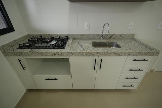 Cozinha de apartamento para alugar com 2 quartos, 45m² em Campestre, Santo André