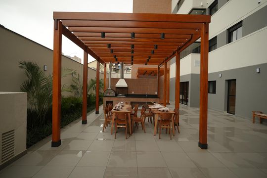 Área comum - Churrasqueira de apartamento para alugar com 2 quartos, 45m² em Campestre, Santo André