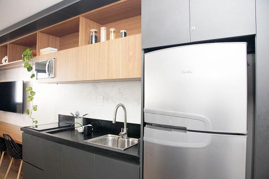 Cozinha de kitnet/studio à venda com 1 quarto, 28m² em Cidade Baixa, Porto Alegre