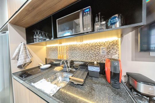 Cozinha de kitnet/studio à venda com 1 quarto, 23m² em Bela Vista, São Paulo