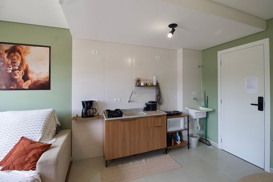 Cozinha de apartamento para alugar com 1 quarto, 26m² em Tingui, Curitiba