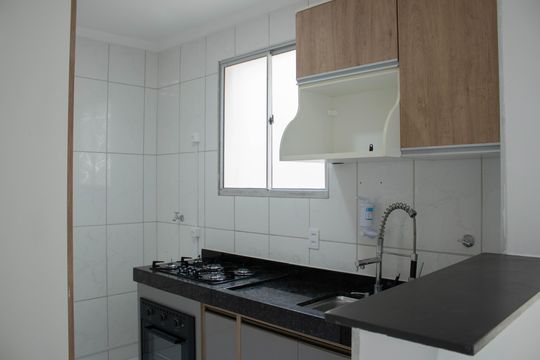 Cozinha e Área de Serviço de apartamento para alugar com 2 quartos, 52m² em Jd Lago, Limeira