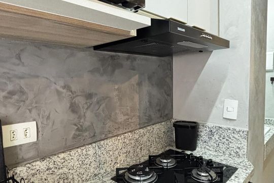 Cozinha de kitnet/studio para alugar com 1 quarto, 30m² em Jardim, Santo André