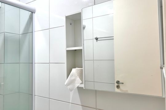 Banheiro - armário de apartamento para alugar com 2 quartos, 45m² em Borboleta, Juiz de Fora