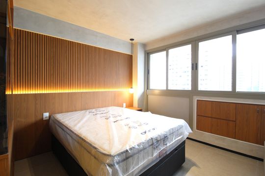 Sala/Quarto de kitnet/studio para alugar com 1 quarto, 29m² em Indianópolis, São Paulo