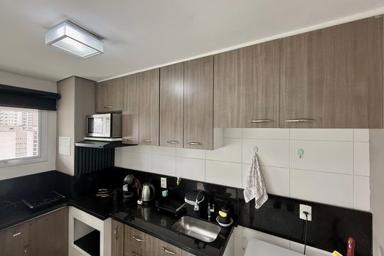 Cozinha de kitnet/studio à venda com 1 quarto, 36m² em Brooklin, São Paulo