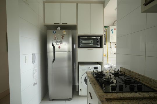 Cozinha de apartamento à venda com 2 quartos, 55m² em Santa Maria, Santo André