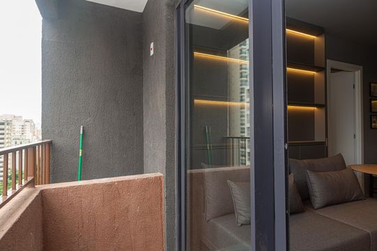 Varanda da Sala de apartamento para alugar com 1 quarto, 30m² em Consolação, São Paulo