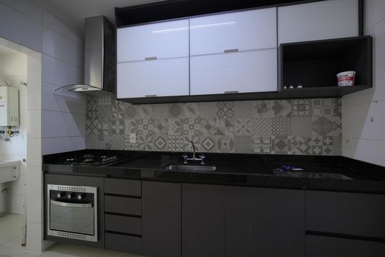 Cozinha de apartamento para alugar com 3 quartos, 96m² em Vila Scarpelli, Santo André