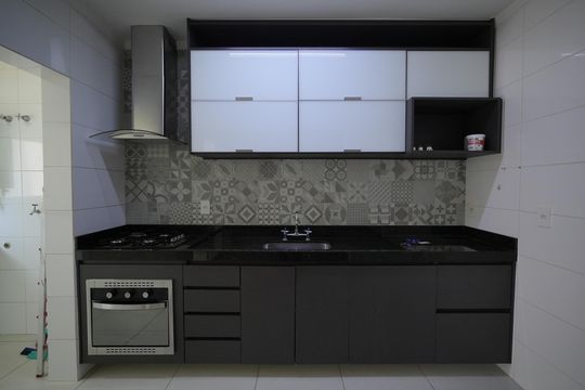 Cozinha de apartamento para alugar com 3 quartos, 96m² em Vila Scarpelli, Santo André