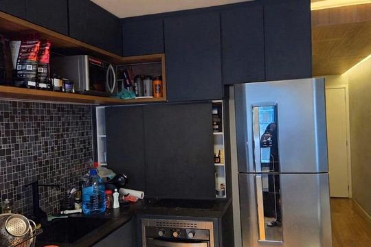 Cozinha de apartamento para alugar com 1 quarto, 28m² em Mirandópolis, São Paulo