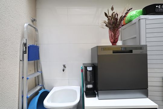Lavanderia de apartamento à venda com 2 quartos, 50m² em Vila Scarpelli, Santo André