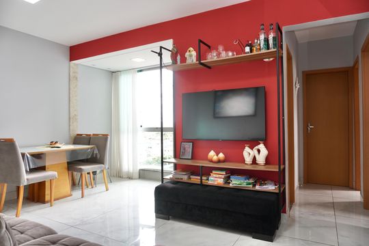 Sala de apartamento à venda com 3 quartos, 60m² em Fernão Dias, Belo Horizonte