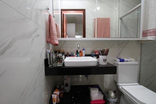 Banheiro da Suíte de apartamento à venda com 3 quartos, 110m² em Buritis, Belo Horizonte
