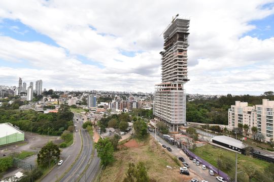 Vista da Sacada de apartamento à venda com 1 quarto, 35m² em Mossunguê, Curitiba