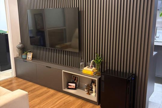 Sala de apartamento à venda com 3 quartos, 82m² em Balneário Tropical, Paulínia