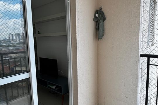 Sala - Sala de Jantar Varanda de apartamento para alugar com 2 quartos, 50m² em Vila Valparaíso, Santo André