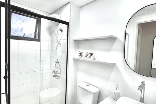 Banheiro de apartamento à venda com 1 quarto, 34m² em Bela Vista, São Paulo