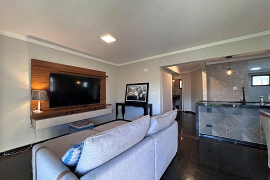 Sala de apartamento para alugar com 3 quartos, 141m² em Balneario Cidade Atlantica, Guarujá