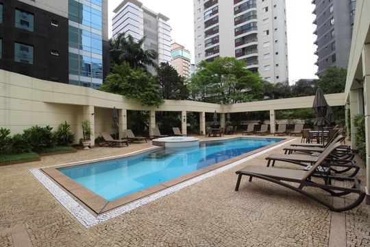 Área Comum - Piscina de kitnet/studio para alugar com 1 quarto, 30m² em Vila Olímpia, São Paulo