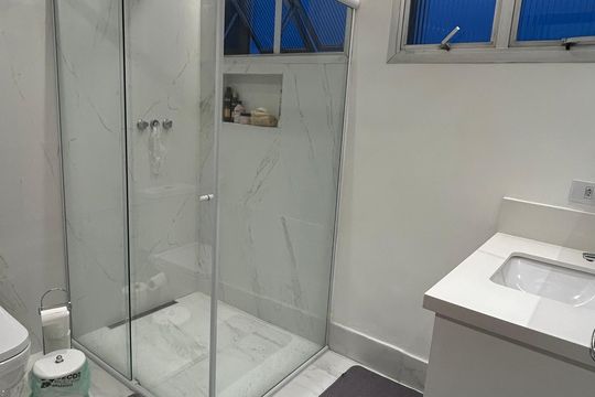 Banheiro da suíte  de apartamento à venda com 3 quartos, 115m² em Vila Polopoli, São Paulo