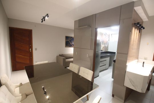 Sala de apartamento para alugar com 2 quartos, 67m² em Monte Castelo, Contagem