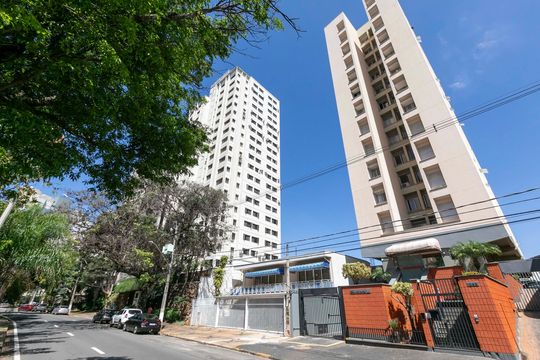 FACHADA DO PRÉDIO de apartamento para alugar com 1 quarto, 46m² em Vila Paraiso, Campinas