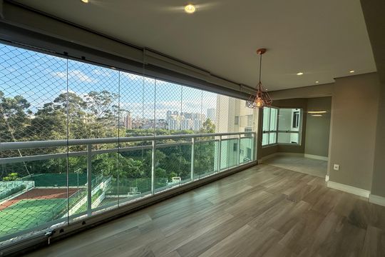 Varanda da Sala de apartamento para alugar com 3 quartos, 124m² em Alphaville Empresarial, Barueri