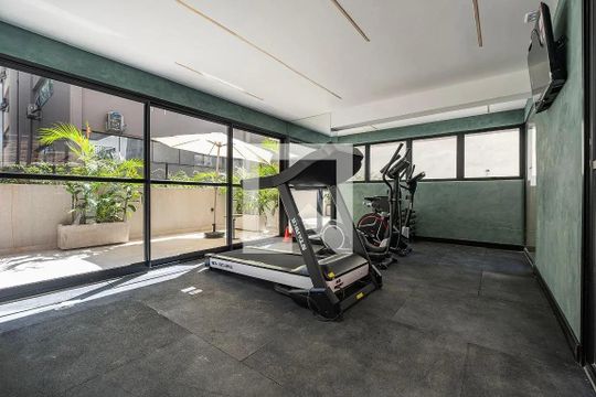 Área comum - Academia de kitnet/studio para alugar com 1 quarto, 17m² em Jardins, São Paulo