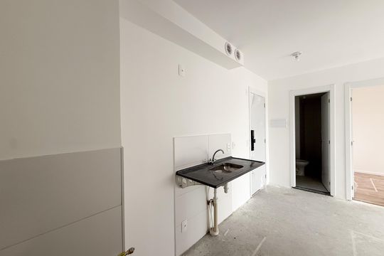 Sala e cozinha de apartamento para alugar com 2 quartos, 37m² em Vila Albertina, São Paulo