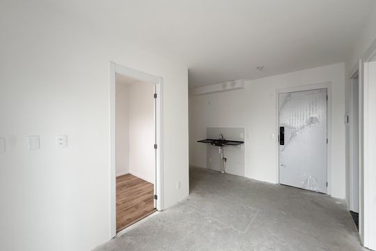 Sala e cozinha de apartamento para alugar com 2 quartos, 37m² em Vila Albertina, São Paulo