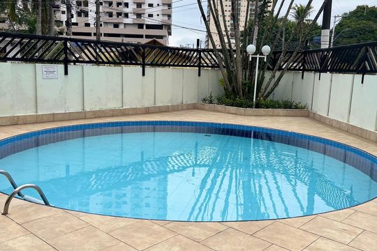 Área externa de apartamento para alugar com 2 quartos, 85m² em Vila Caiçara, Praia Grande