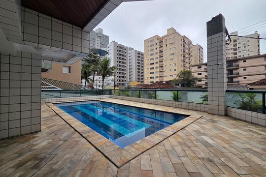 Área comum - Piscina de apartamento para alugar com 1 quarto, 52m² em Vila Tupi, Praia Grande