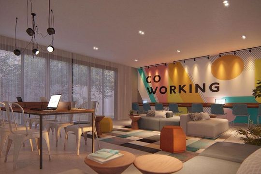 Área comum de kitnet/studio para alugar com 1 quarto, 17m² em Novo Mundo, Curitiba