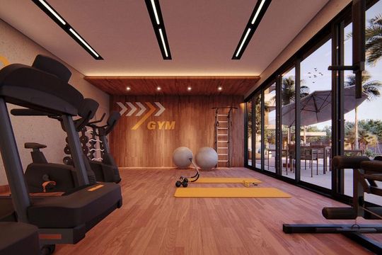 Área comum - Academia de kitnet/studio para alugar com 1 quarto, 17m² em Novo Mundo, Curitiba