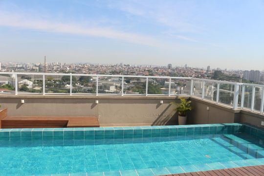 Área comum - Piscina de apartamento para alugar com 1 quarto, 45m² em Barcelona, São Caetano do Sul