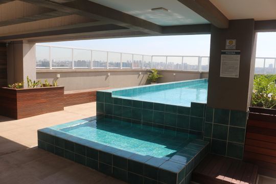 Área comum - Piscina de apartamento para alugar com 1 quarto, 45m² em Barcelona, São Caetano do Sul