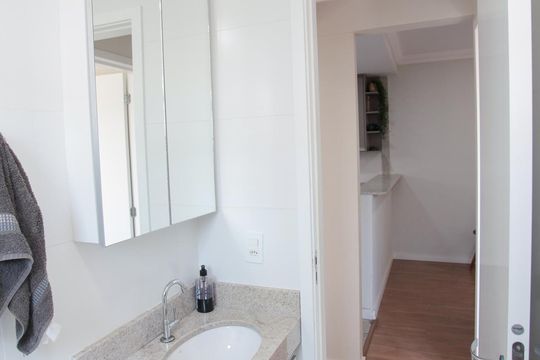 Banheiro Social de apartamento à venda com 2 quartos, 105m² em Fonte Grande, Contagem