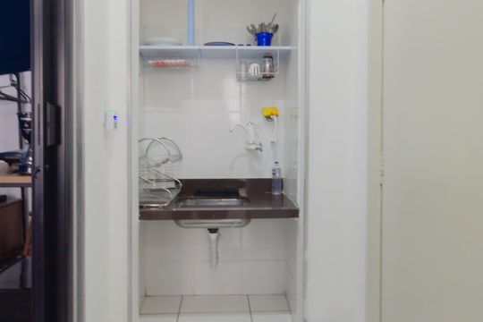 Cozinha de apartamento à venda com 1 quarto, 24m² em Centro Histórico de São Paulo, São Paulo