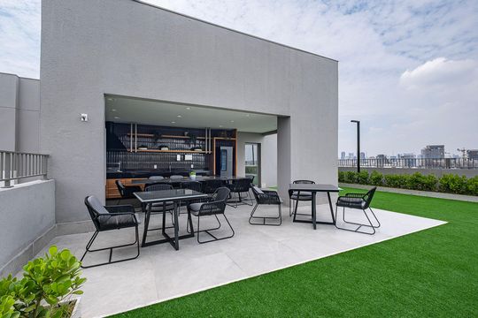 Área comum de kitnet/studio para alugar com 1 quarto, 25m² em Pinheiros, São Paulo